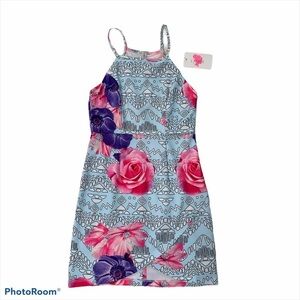 L’atiste By Amy NWT  Dress Blue Pink Floral Dress